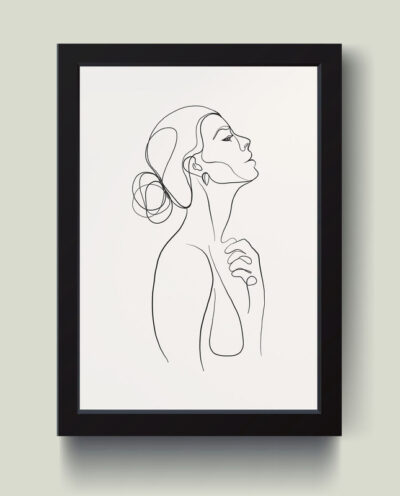 تابلو مدل مینیمال Black line girl کدQ0323