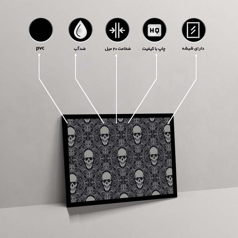تابلو مدل skull tiles background کد F-17009 - Image 10