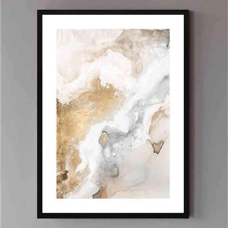 تابلو مدل Beige Golden flow کد 248901552 - Image 3
