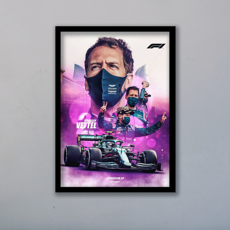 تابلو مدل فرمول یک سباستین وتل Vettel کد LA-F1G1022B