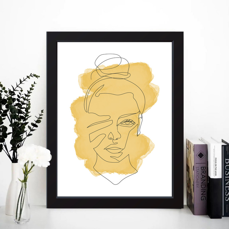 تابلو مدل مینیمال Girl Yellow کد m2576-b - Image 4