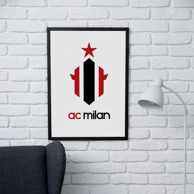 تابلو مدل دیواری طرح آث میلان AC Milan کد FD576 - Image 2