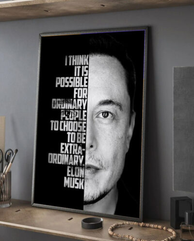 تابلو مدل دکوراتیو انگیزشی ایلان ماسک elon musk کد G5-21