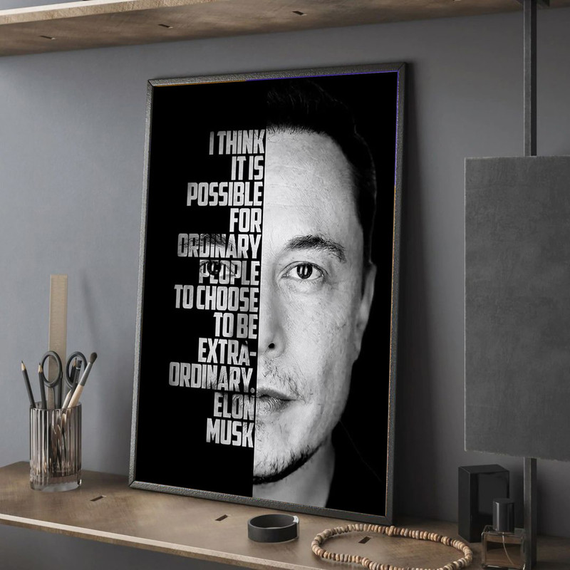 تابلو مدل دکوراتیو انگیزشی ایلان ماسک elon musk کد G5-21