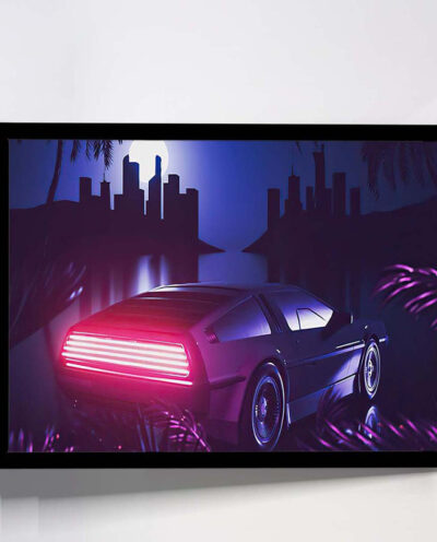 تابلو مدل delorean retrowave miami