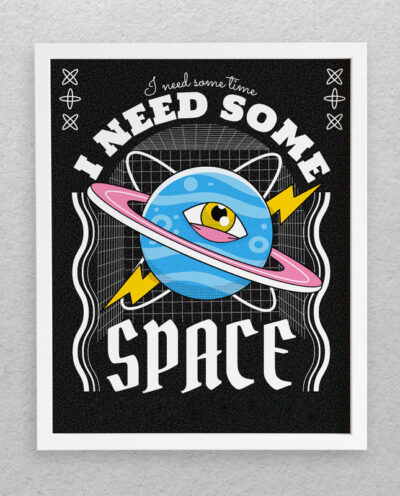 تابلو مدل دکوراتیو طرح فضا I Need Some Space کد 670