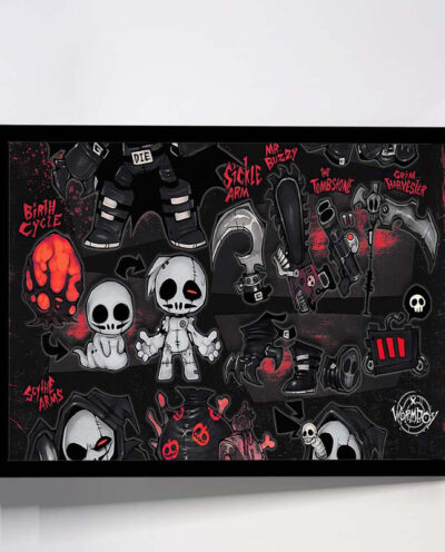 تابلو مدل grim reapers skulls کد F-12047