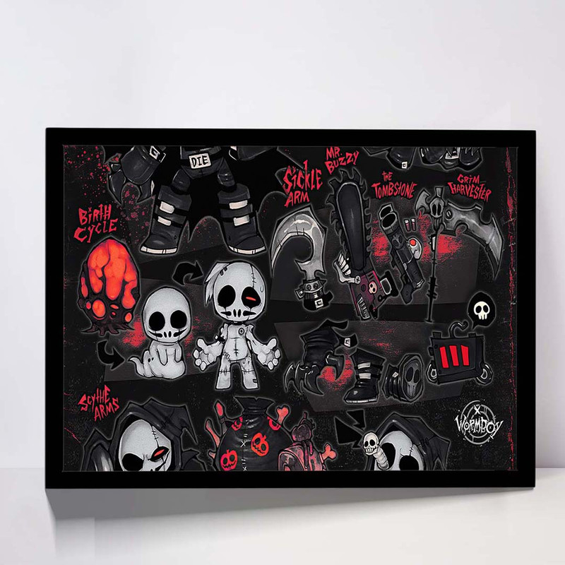 تابلو مدل grim reapers skulls کد F-12047