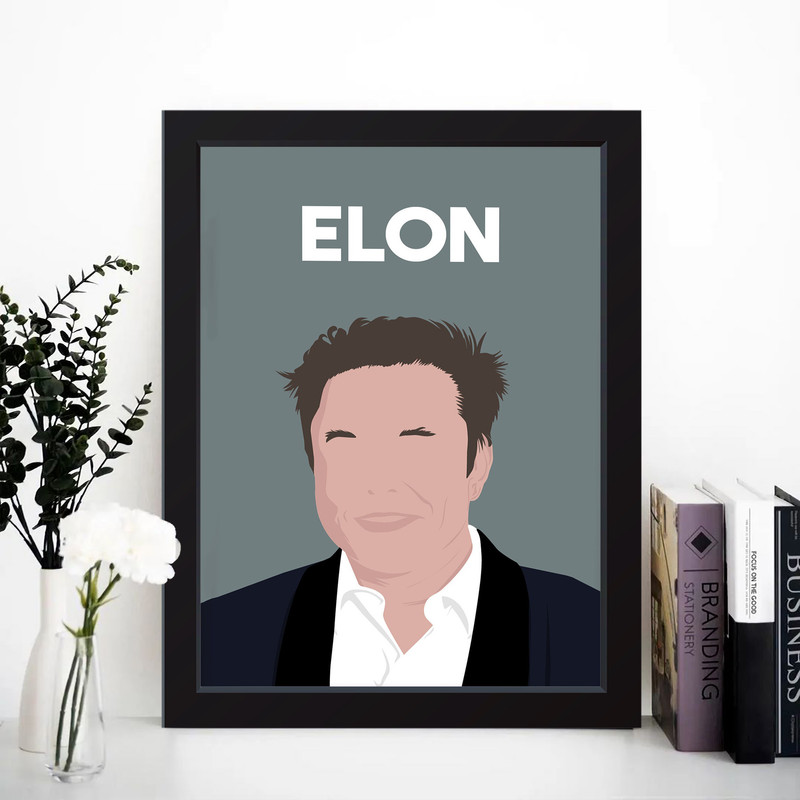 تابلو مدل مینیمال Elon musk کدm2521-b - Image 4