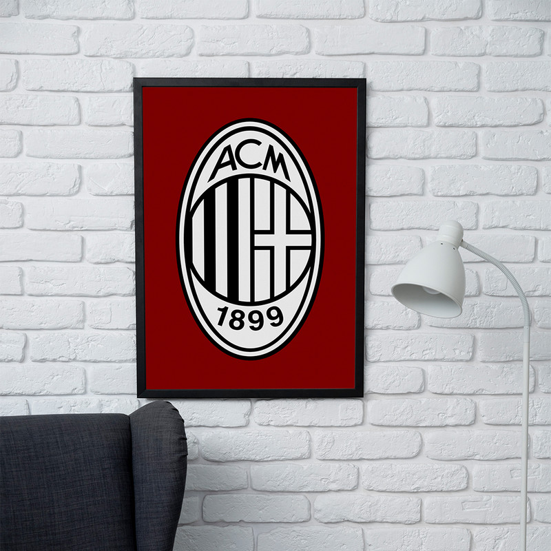 تابلو مدل دیواری طرح لوگو آث میلان AC Milan کد FD575 - Image 2