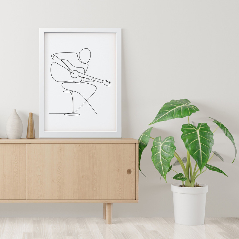 تابلو مدل گیتاریست Guitarist کد m2573-w - Image 4