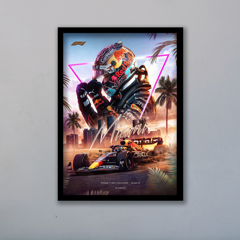 تابلو مدل فرمول یک مکس ورشتپن Verstappen کد LA-F1G1016B
