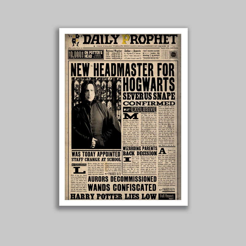 تابلو مدل هری پاتر طرح پروفسور اسنیپ Harry Potter کد LA-G10588