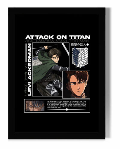 تابلو مدل دیواری طرح انیمه اتک آن تایتان Attack on titan کاراکتر لیوای آکرمن Levi Ackermann کد FD089