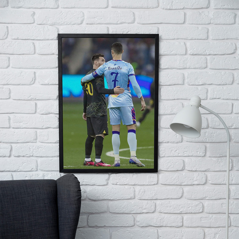 تابلو مدل دیواری طرح رونالدو و مسی Ronaldo and Messi کد FD503 - Image 2