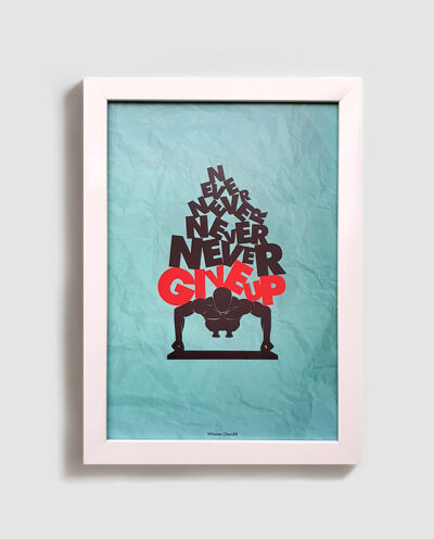 تابلو طرح انگیزشی never give up W004