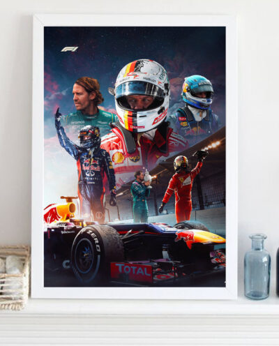 تابلو مدل فرمول یک سباستین وتل Vettel کد LA-F1G1021