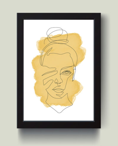 تابلو مدل مینیمال Girl Yellow کد m2576-b