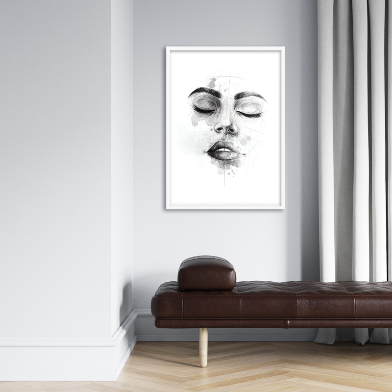 تابلو فورنیمو مدل پرتره ایلوستریشن مدرن و مینیمال کد 05326W - Image 2