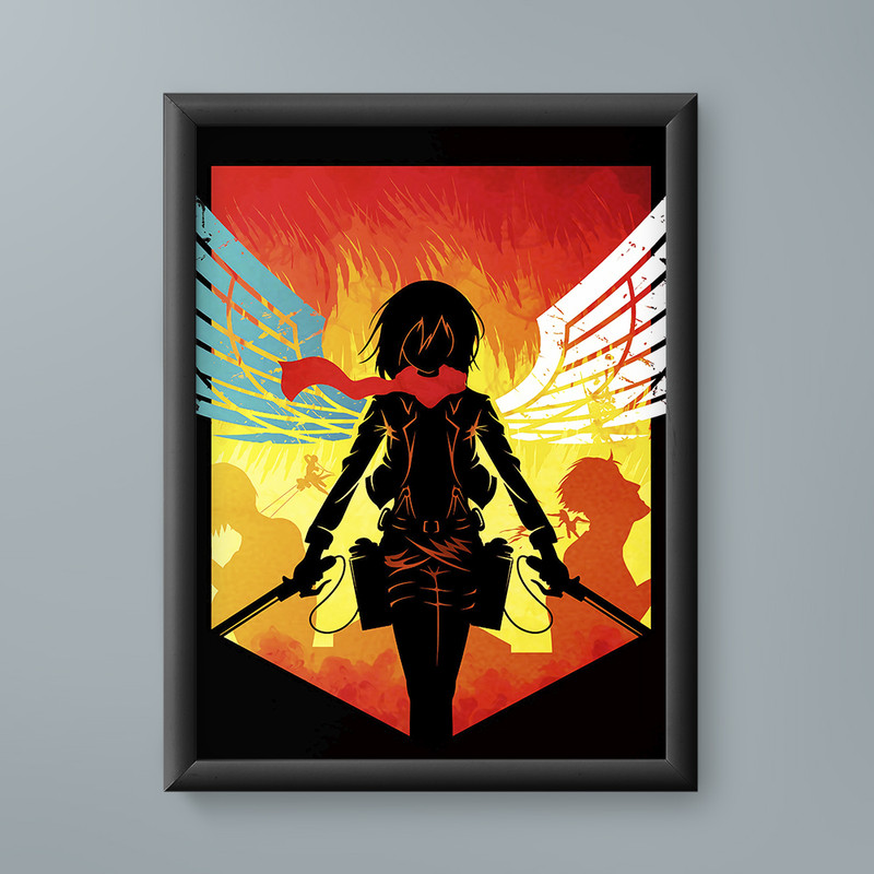 تابلو مدل میکاسا اتک ان تایتان 04 mikasa attack on titan