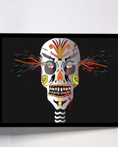 تابلو مدل skull and gun کد F-17002