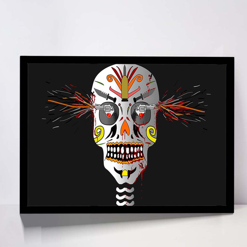 تابلو مدل skull and gun کد F-17002