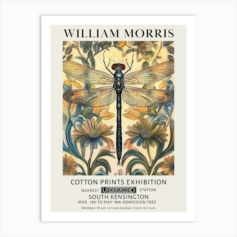 تابلو مدل William Morris Dragonfly کد 248901388