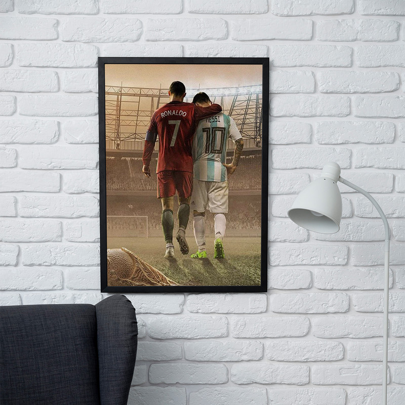 تابلو مدل دیواری طرح رونالدو و مسی Ronaldo and Messi کد FD495 - Image 2