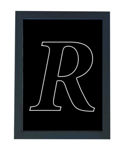 تابلو گالری چهره پرداز رخ مدل حرف R طرح عاشقانه دکوری کد Alphabet10019