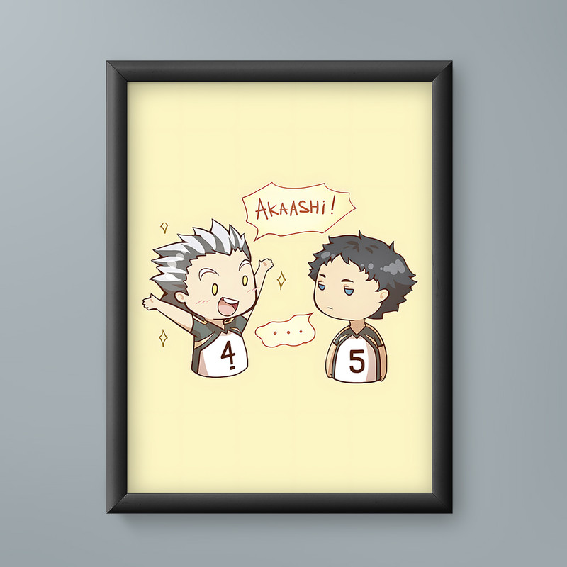 تابلو مدل انیمه بوکوتو آکاشی هایکیو Bokuto Akaashi haikyu anime 14