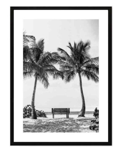 تابلو مدل Bench on beach کد 2489011066