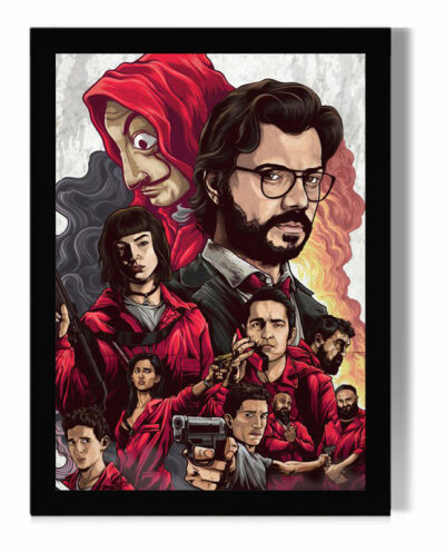 تابلو مدل دیواری طرح سریال خانه کاغذی Money Heist کد FD203