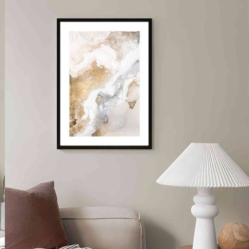 تابلو مدل Beige Golden flow کد 248901552 - Image 2