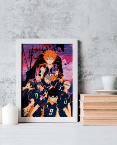 تابلو یاسین دکوراتیو مدل تیم کاراسونو انیمه هایکیو Haikyu کد F200