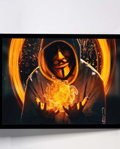 تابلو مدل flame in hand trick anonymous کد F-12013