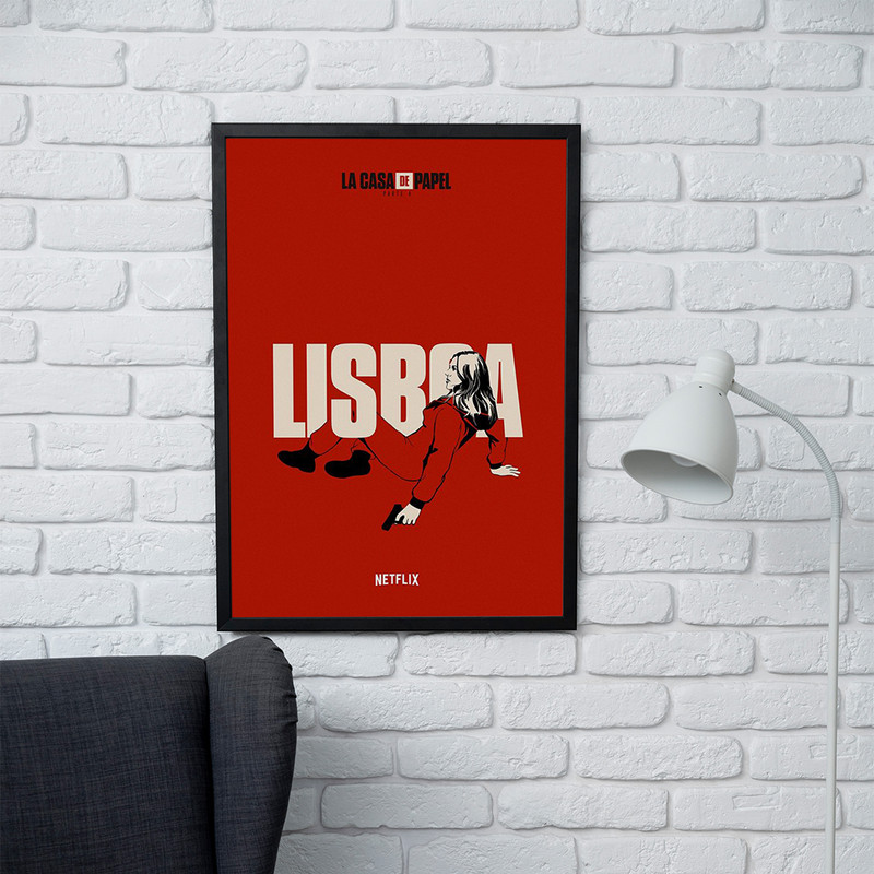 تابلو مدل دیواری طرح لیسبو Lisboa سریال خانه کاغذی Money Heist کد FD199 - Image 2