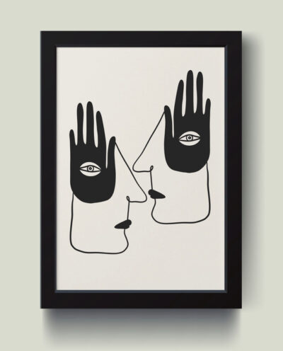 تابلو مدل مینیمال Hand face کدS1612-b