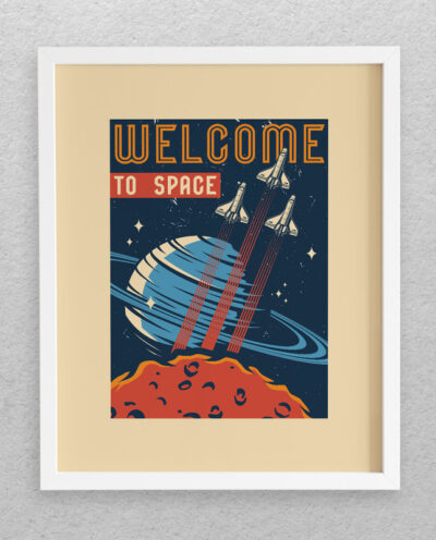تابلو مدل دکوراتیو طرح فضا Welcome To Space کد 668