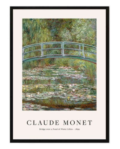 تابلو مدل Bridge over a poud of waterlilies کد 248901680