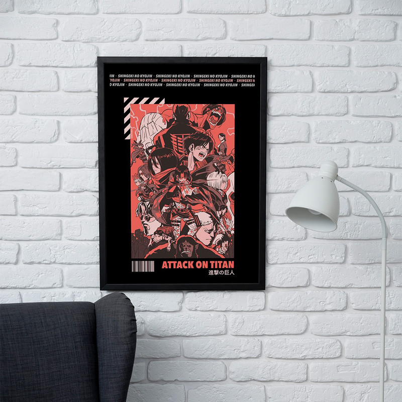 تابلو مدل دیواری طرح اتک آن تایتان Attack on titan کد FD076 - Image 2