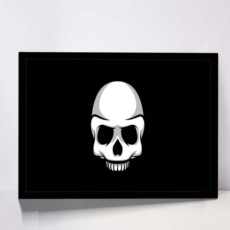 تابلو مدل skull black minimalism کد F-17003