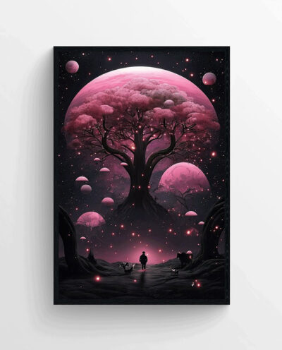 تابلو طرح Tree In Night مدل AX30