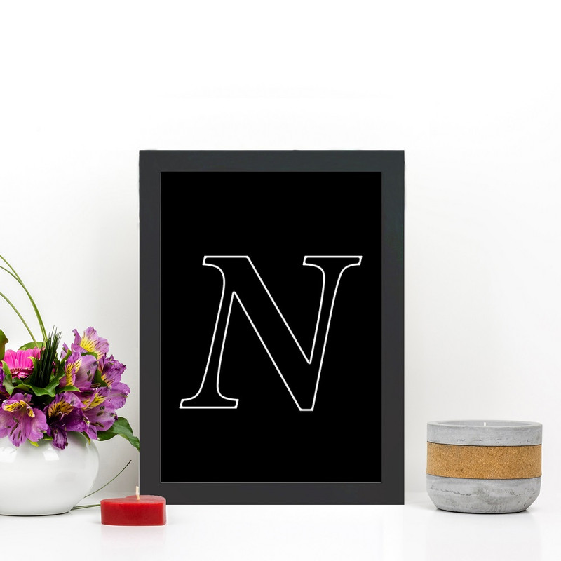 تابلو گالری چهره پرداز رخ مدل حرف N طرح عاشقانه دکوری کد Alphabet10017 - Image 2