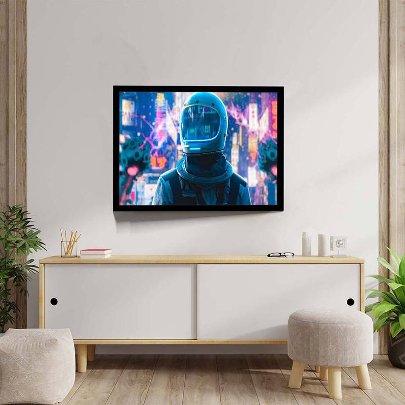 تابلو مدل astronaut alone in neon city کد F-10040 - Image 4