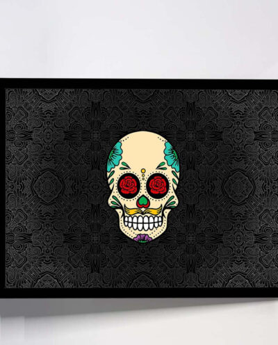 تابلو مدل skull abstract rose کد F-17001