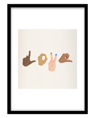 تابلو فورنیمو مدل ایلوستریشن آرت مدرن و مینیمال love کد 0114B