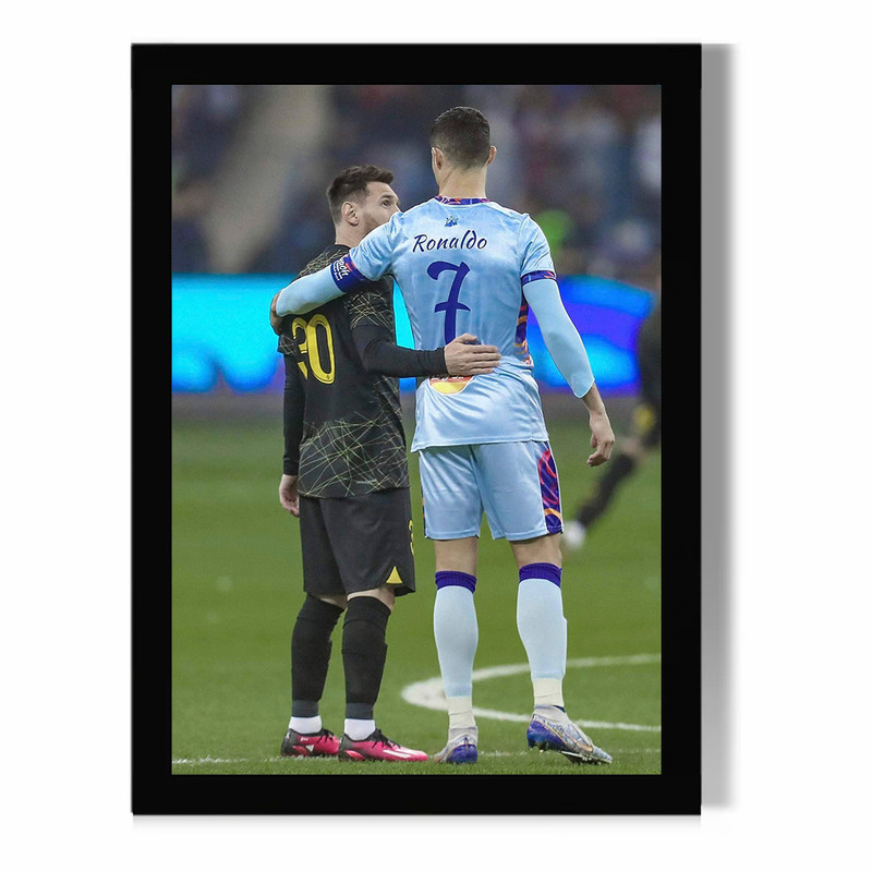 تابلو مدل دیواری طرح رونالدو و مسی Ronaldo and Messi کد FD503