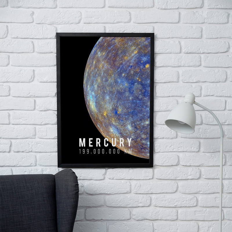 تابلو مدل دیواری طرح سیاره عطارد Mercury کد FD459 - Image 2