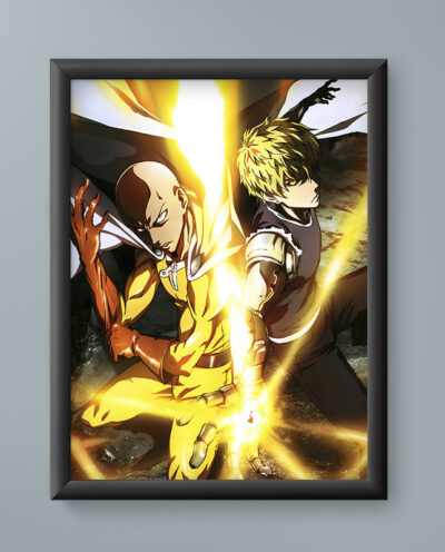 تابلو مدل انیمه سایتاما جنوس وان پانچ من 10 saitama Genos one punch man anime