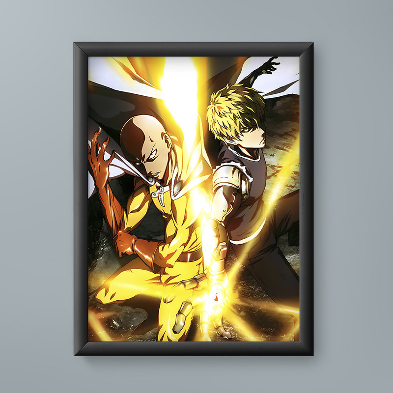 تابلو مدل انیمه سایتاما جنوس وان پانچ من 10 saitama Genos one punch man anime